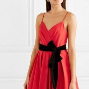 J Crew Red Faille Dress w Velvet Sash 8